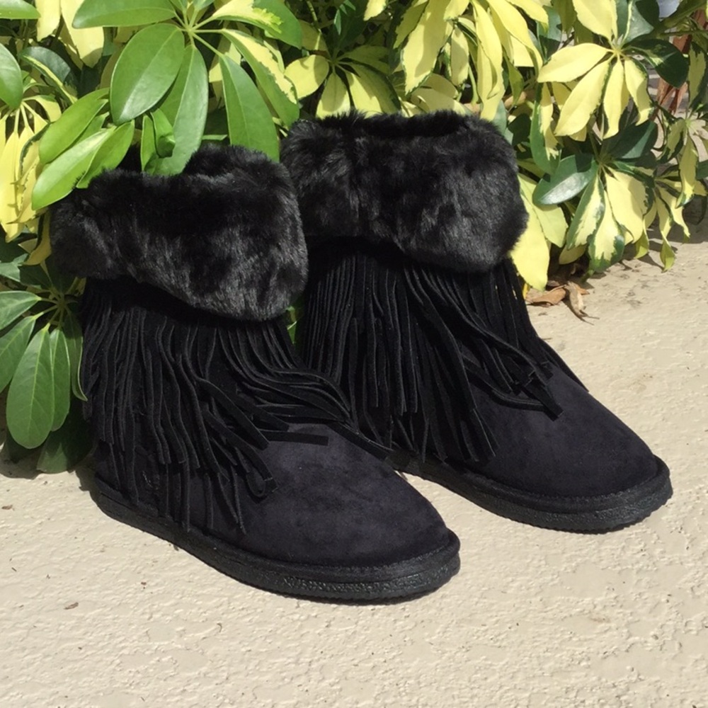 NEW! Fringe Fuzzy Booties